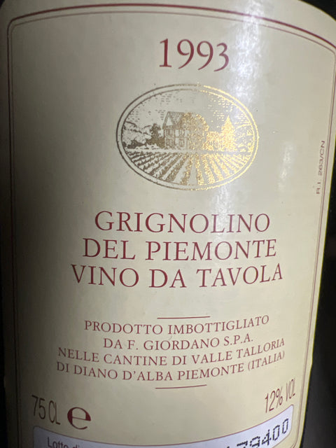 Grignolino del Piemonte Giordano 1993
