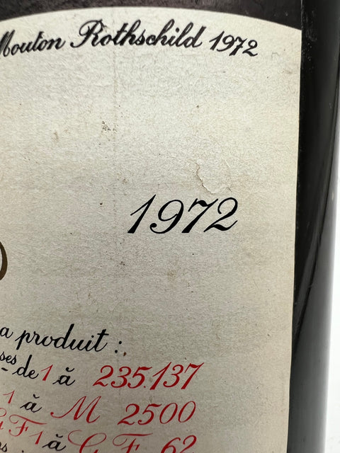 Château Mouton Rothschild 1972 Niveau Bas