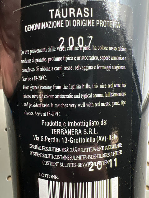 Taurasi Cantine Terranera 2007