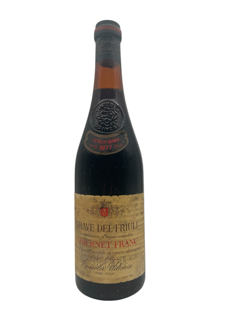 Bouteille de vin rouge Grave del Friuli Cabernet Franc 1977