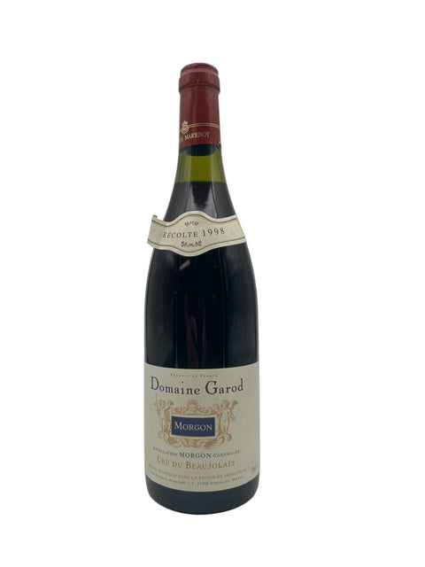 Bouteille de vin rouge Morgon Domaine Garod 1998.