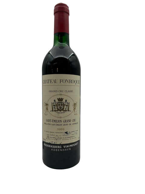 Château Fonroque Saint Émilion Grand Cru Classé bouteille de vin 1989