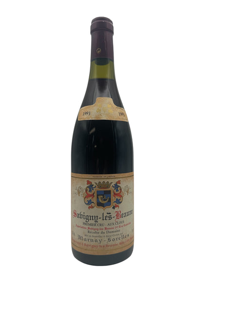 Bouteille de vin rouge Savigny-lès-Beaune Marnay-Sorelles 1993