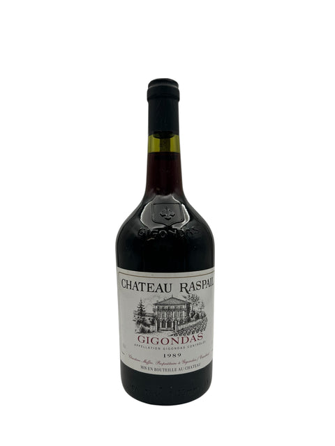 Bouteille de vin rouge Gigondas Château Raspail 1989