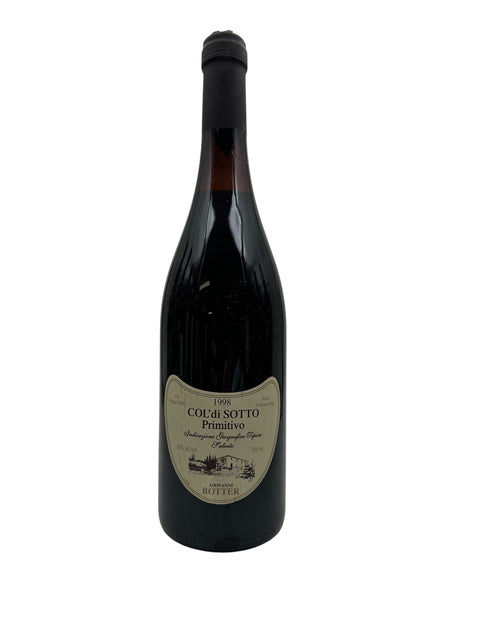 Bouteille de Col di Sotto Primitivo de Giovanni Botter millésime 1998