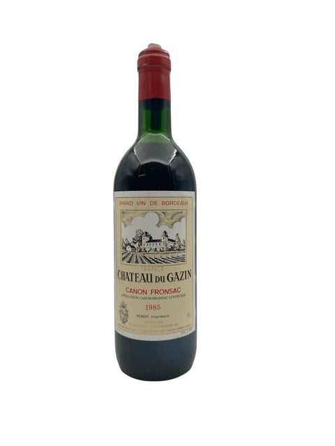 Bouteille de vin rouge Canon Fronsac Château du Gazin 1985