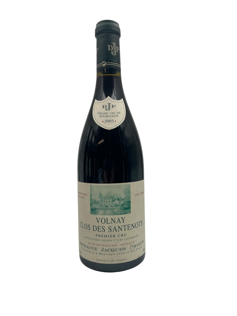 Bouteille de Volnay Clos des Santenots Domaine Jacques Prieur 2005