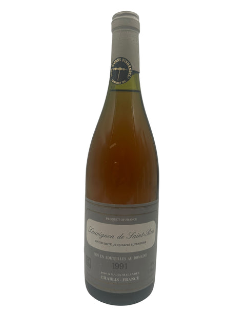Bouteille de vin blanc Sauvignon de Saint-Bris Les Malandes 1991