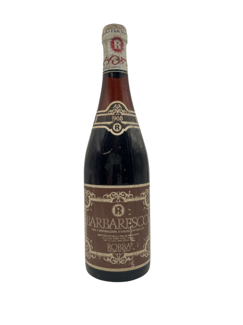 Bouteille de vin rouge Barbaresco Robba 1968