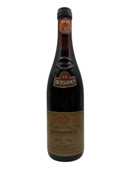 Bouteille de Barbaresco Bersano 1975 avec étiquette marron