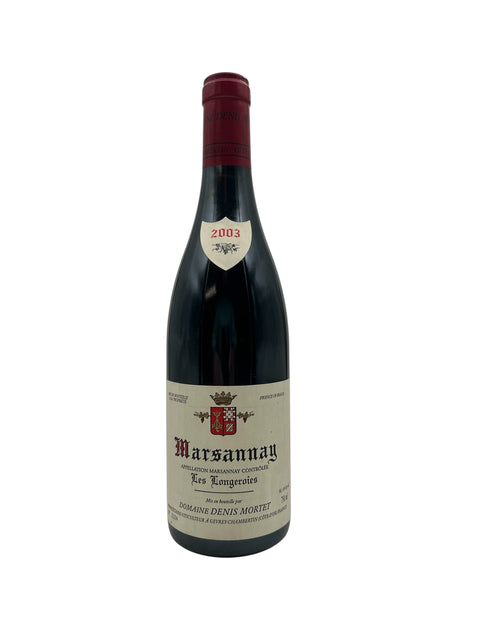 Bouteille de vin rouge Marsannay Domaine Denis Mortet 2003