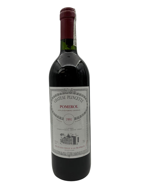 Bouteille de vin rouge Pomerol Château Plincette 1991
