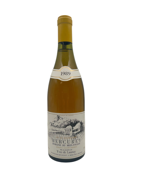 Bouteille de vin blanc Mercurey Yves de Launay 1989