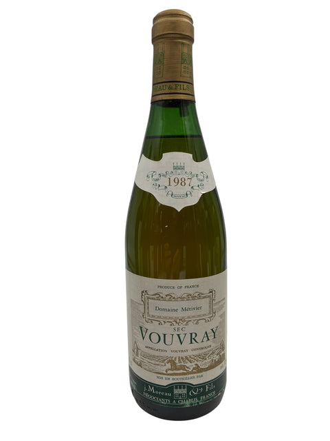Bouteille de vin blanc Vouvray Domaine Métivier 1987