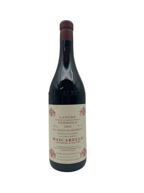 Bouteille de vin rouge Langhe Nebbiolo Mascarello 2004