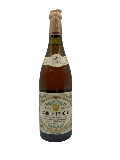 Bouteille de vin blanc Givry Domaine Steinmaier 1994