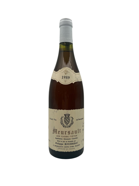 Bouteille Meursault Philippe Bouzereau 1989