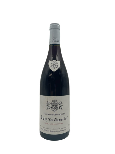 Bouteille de vin rouge Rully Les Chaponnières 2003
