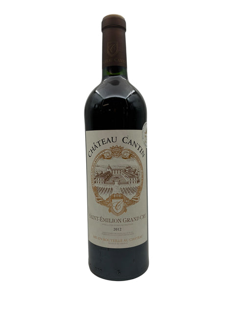 Bouteille de Saint-Émilion Grand Cru Château Cantin 2012
