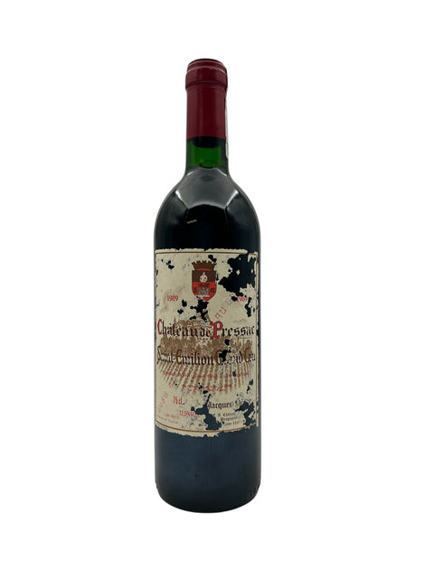 Bouteille de vin rouge Château de Pressac 1989