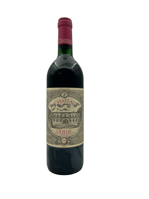 Bouteille de Château Duluc 1989 avec étiquette détaillée