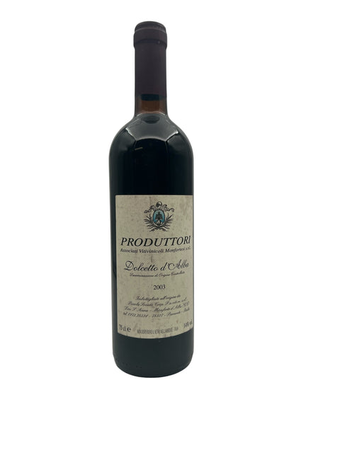 Bouteille de vin rouge Dolcetto d'Alba Produttori 2003