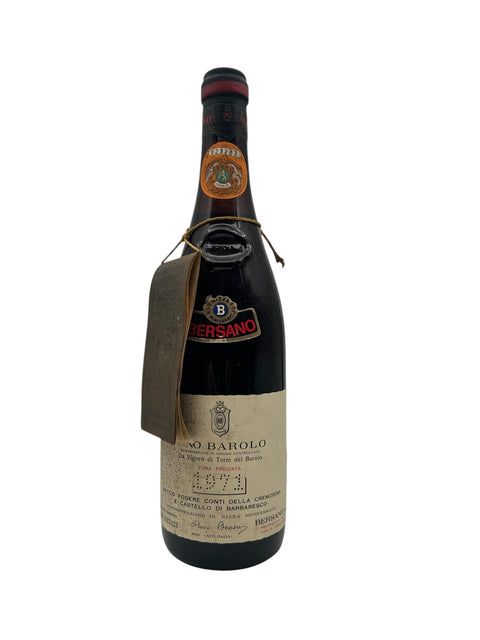 Bouteille de vin rouge Barolo Bersano 1975