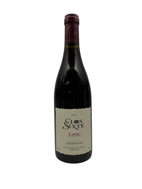 Bouteille de vin rouge Clos de Sixte d'Alain Jaume, millésime 2003