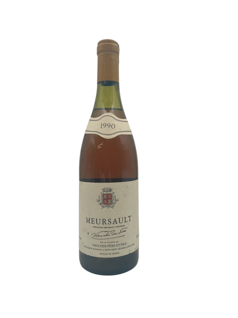 Bouteille de vin blanc Meursault Vaucher Père et Fils 1990