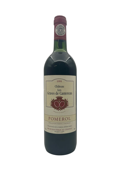 Bouteille de vin rouge Château Les Graves de Cantereau 1991 de Pomerol