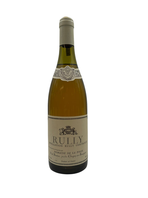 Bouteille de vin blanc Rully Domaine de la Folie 1989