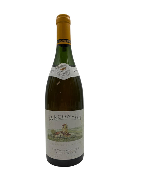 Bouteille de vin blanc Mâcon-Igé Les Vignerons d'Igé 1994