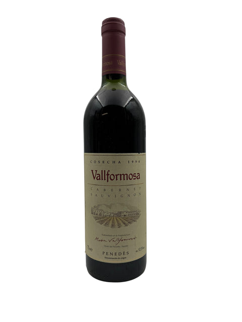 Bouteille de vin rouge Cabernet Sauvignon Vallformosa 1994
