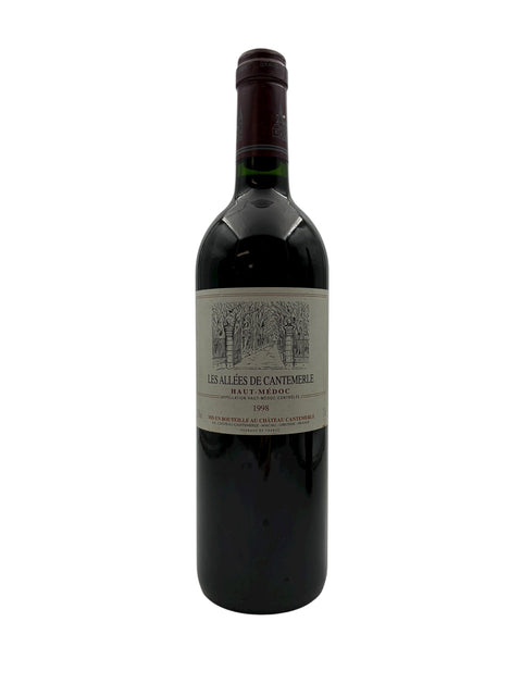 Bouteille de vin rouge du Haut-Médoc Les Allées de Cantemerle 1998