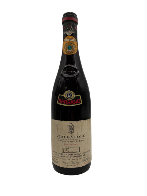 Bouteille de Barolo Bersano 1964 avec étiquette originale