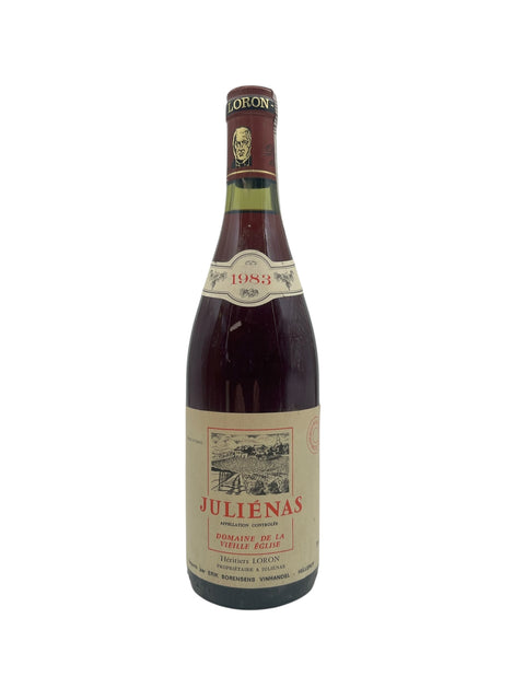 Bouteille de vin rouge Juliénas Loron 1983