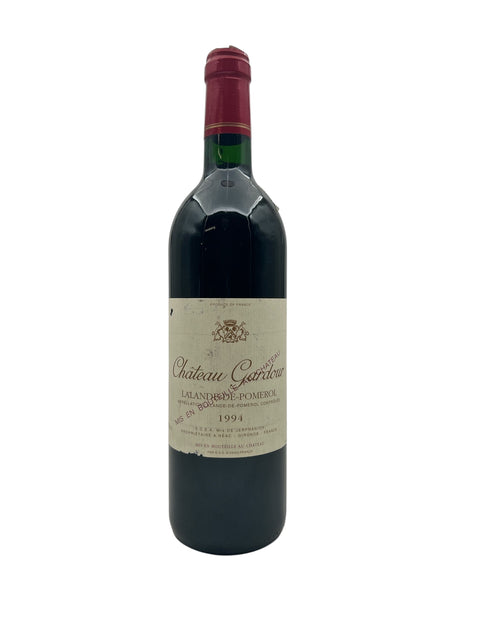 Bouteille de vin rouge Château Gardour 1994 avec étiquette