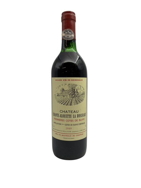 Bouteille de vin rouge Château Chante-Alouette La Roseraie 1989