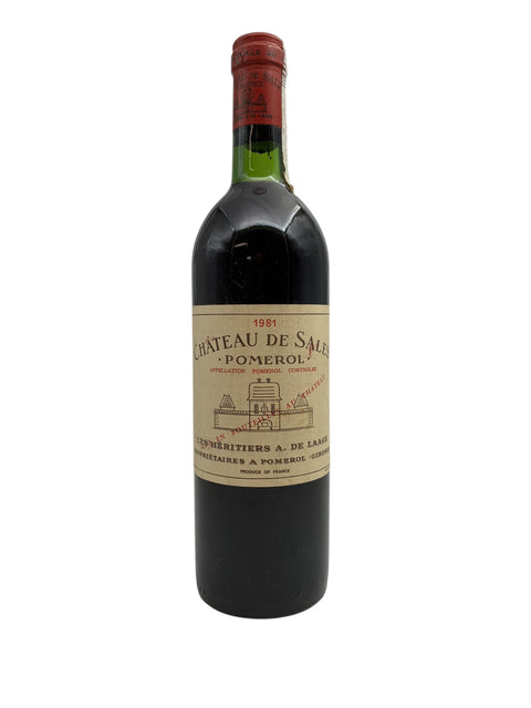 Bouteille de vin rouge Château de Sales Pomerol 1981