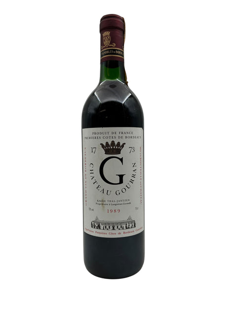 Bouteille de vin rouge Château G de 1989 au design élégant