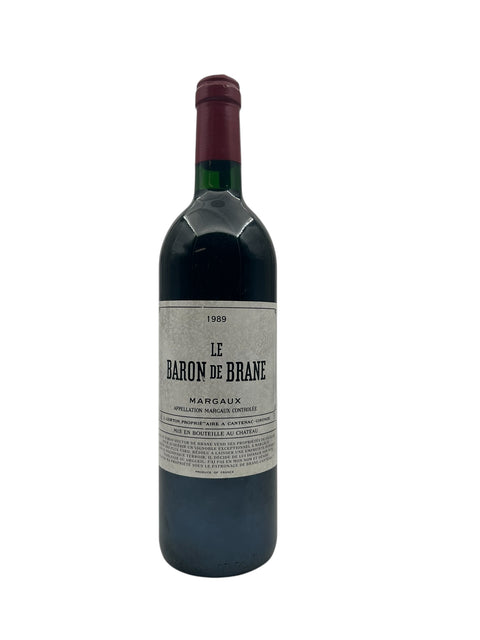 Bouteille de vin rouge de Margaux Le Baron de Brane 1989