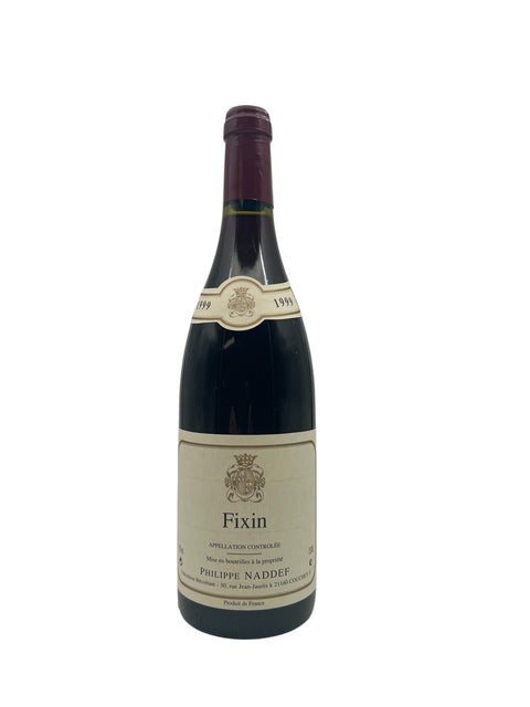 Bouteille de vin rouge Fixin Philippe Naddef millésime 1999