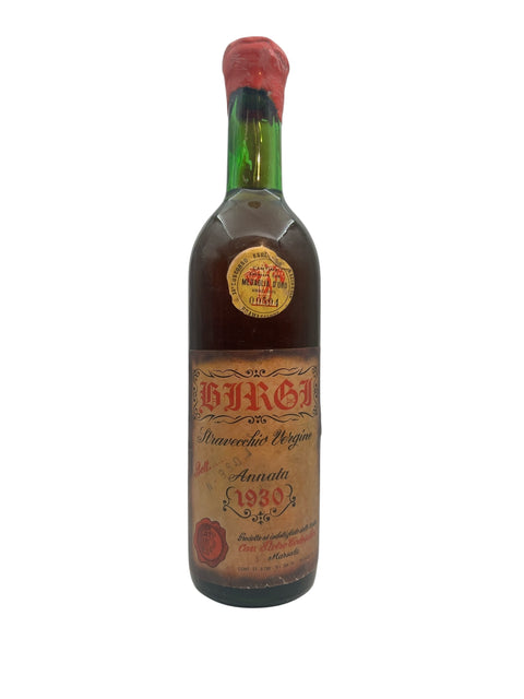 Bouteille de vin de dessert Stravecchio Vergine Birgi 1930