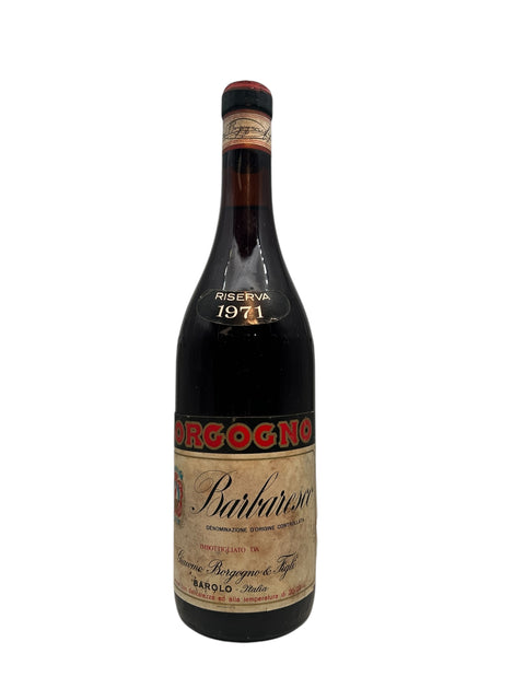 Giacomo Borgogno Barbaresco 1971 bouteille de vin rouge italien complexe