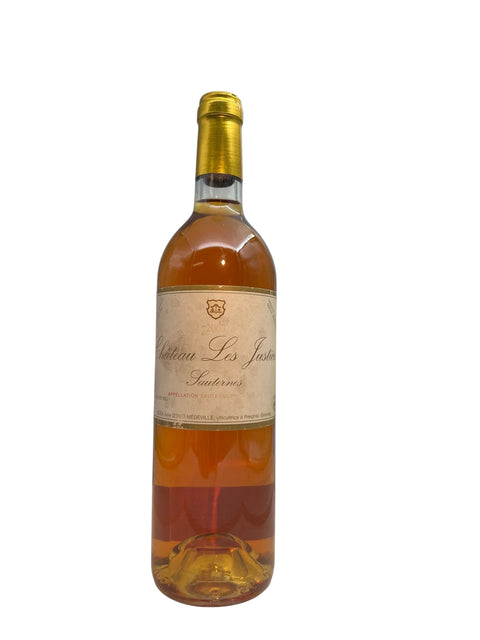 Château Les Justices 2005 bouteille de vin de dessert doré
