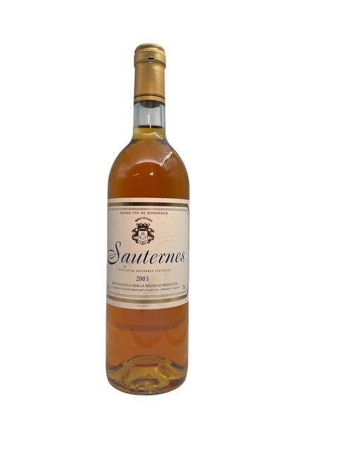 Bouteille de vin de dessert Sauternes Château LaFaurie Peyraguey 2003