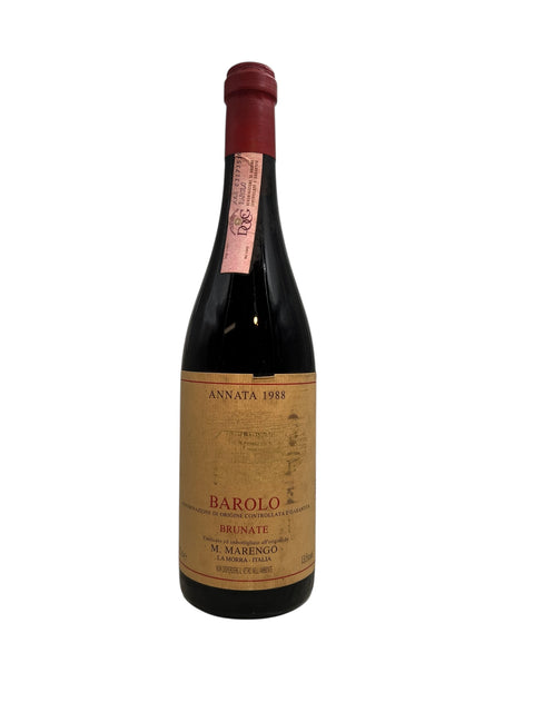 Bouteille de Barolo M. Marengo 1988 avec étiquette