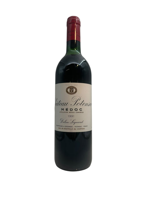Bouteille de vin rouge du Médoc Château Potensac 1991