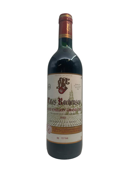 Bouteille de vin rouge Côtes Rocheuses Saint Émilion 1983 Grand Cru