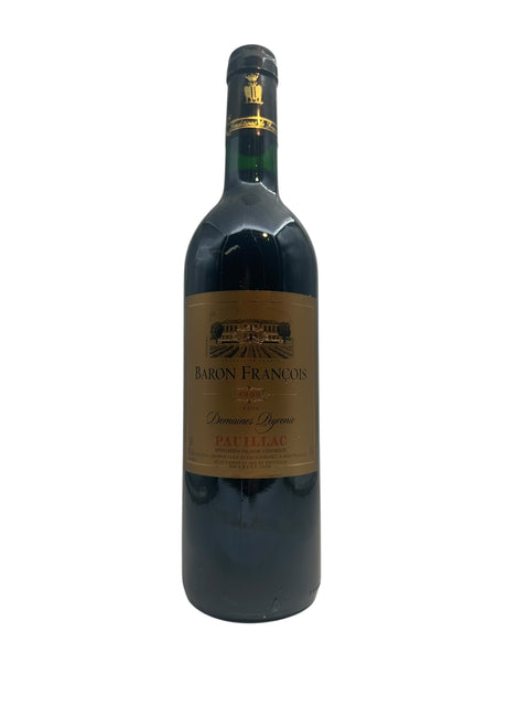 Bouteille de vin rouge Baron François de Pauillac millésime 2000